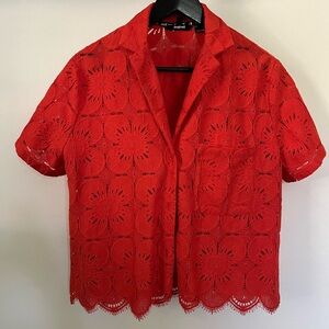Desigual Short Lace Shirt Scalloped